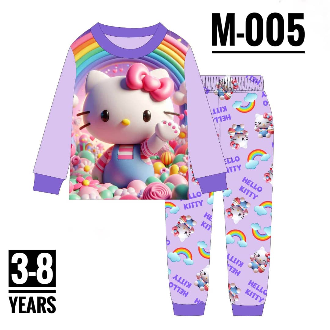 M-005 RAINBOW KITTY AGE 3 PYJAMAS