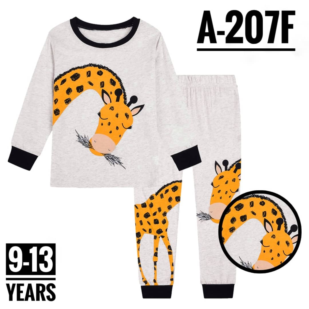 A-207F YELLOW AND ASH GIRAFFE 11 PYJAMAS