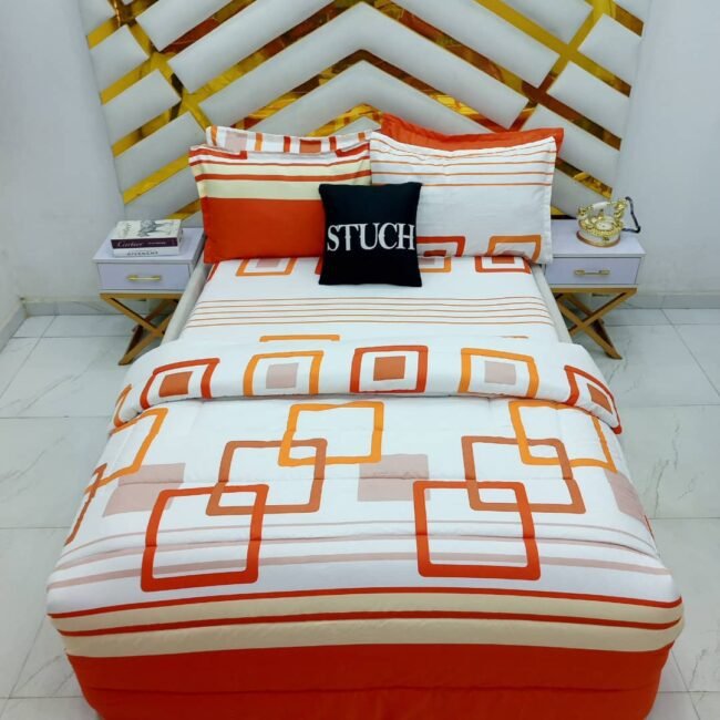 Img 20241216 Wa0002 - Orange Box 7/7 Bedsheet With Four Pillow Cases And Duvet Cover (No Fiber Inside)
