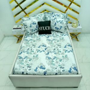 WHITE BLUE FLORAL 4/6 BEDSHEET