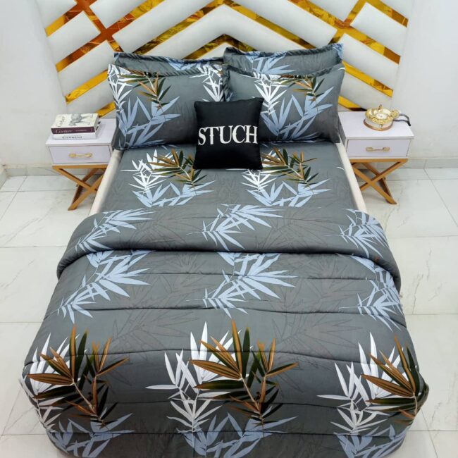 Img 20241219 Wa0012 - Dark Ash Fern 7/7 Bedsheet With Four Pillow Cases And Duvet Cover (No Fiber Inside)