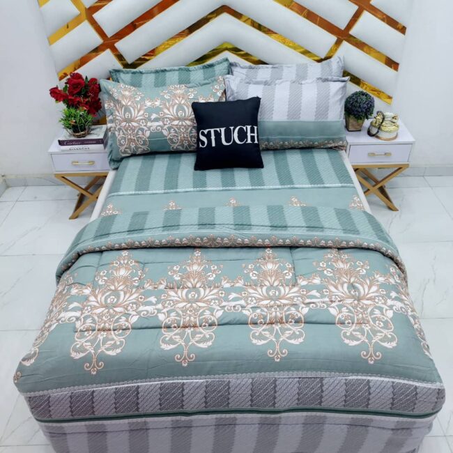 Img 20250107 Wa0012 - Green Chand 7/7 Bedsheet With Four Pillow Cases And Duvet Cover (No Fiber Inside)