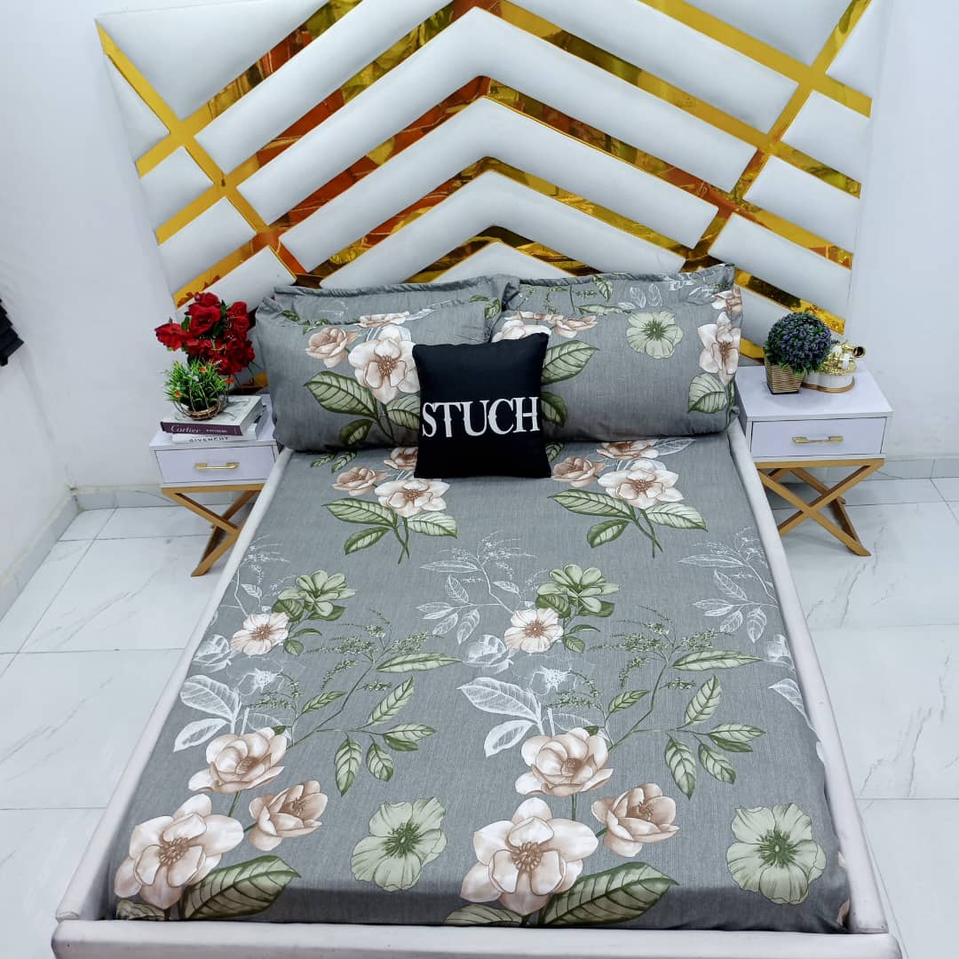 SJL8 ARMY GREEN FLW 7/7 BEDSHEET