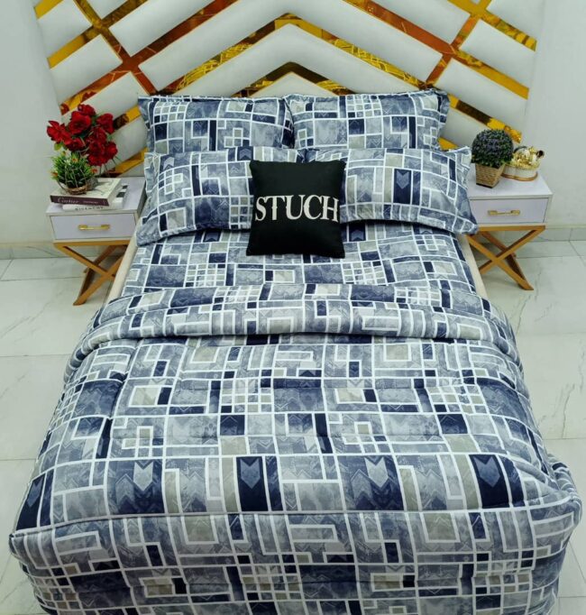 Img 20250108 Wa0032 - Blue Binb 7/7 Bedsheet With Four Pillow Cases And Duvet Cover (No Fiber Inside)