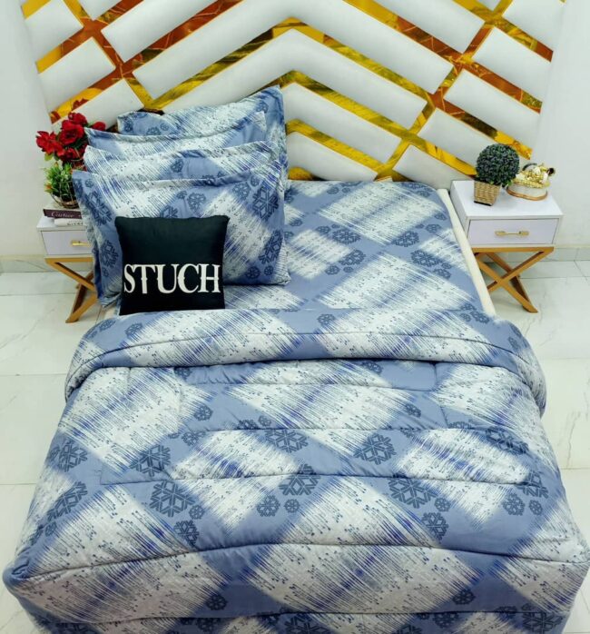 Img 20250108 Wa0047 - Navy Box 7/7 Bedsheet With Four Pillow Cases And Duvet Cover (No Fiber Inside)