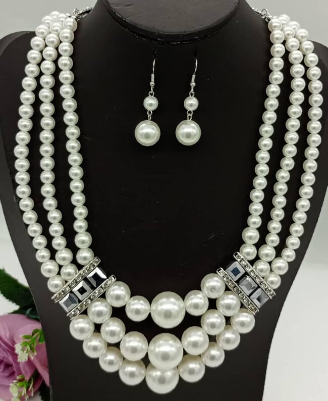 PEARL 3LAYER NECKLACE SET