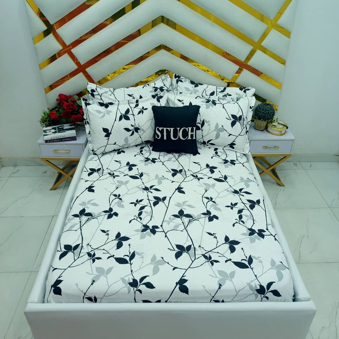 WHITE SNOWDROP  4/6 BEDSHEET