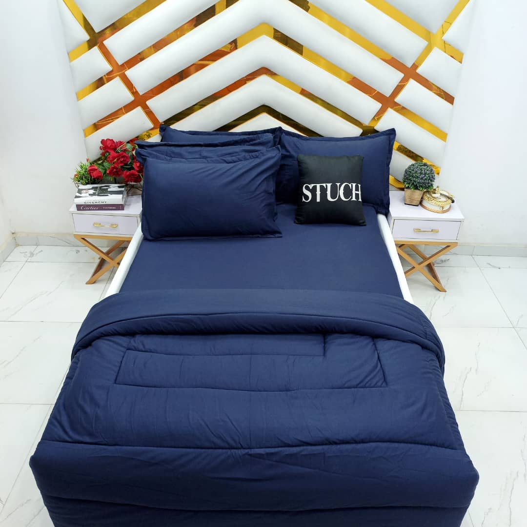 PLAIN STRIPE NAVY BLUE  7/7 BEDSHEET