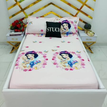 SNOW WHITE 4/6 BEDSHEET WITH 2 PILLOW CASES