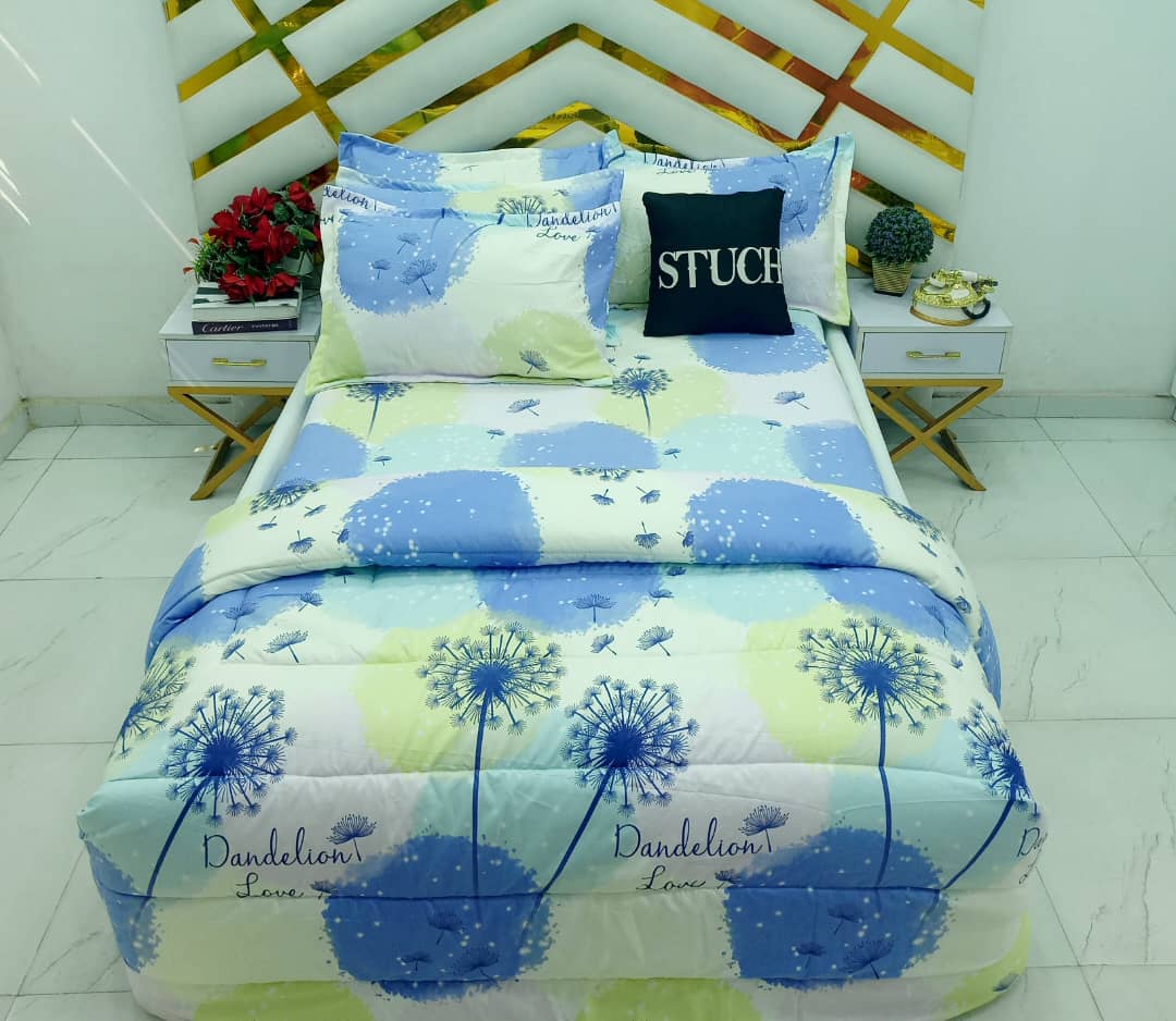 PURPLE DANDELION 4/6 DUVET SET(WITH TWO PILLOWCASE)