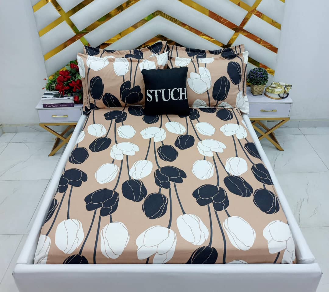 SUL7 BLACK TUNLIP  7/7 BEDSHEET