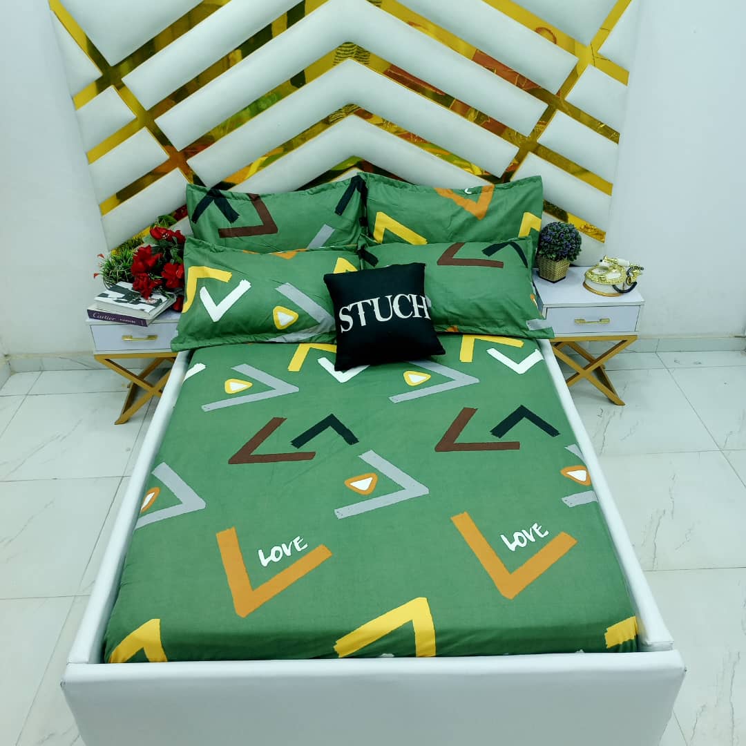 GREEN LOVE ANGLE  4/6 BEDSHEET[IN]