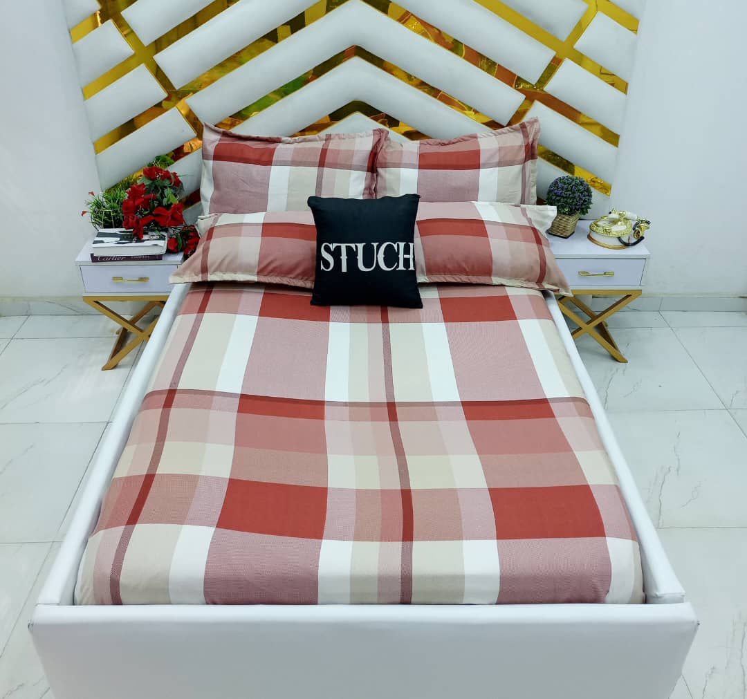 WINE PLAID EXTRALARGE BEDSHEET