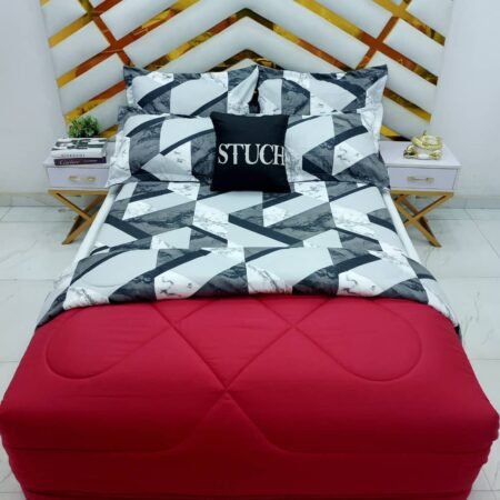 COMBINED RED WITH BLACK SHADOW STROKE 7/7 DUVET SET