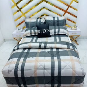 TWO CHECKLINE 4/6 DUVET SET(WITH TWO PILLOWCASE)