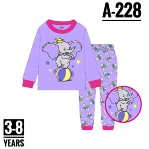 A-228 PURPLE ELEPHANT AGE 5 PYJAMAS