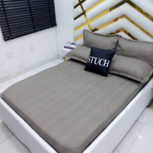 CRYSTAL  BROWN PLAIN  4/6 BEDSHEET WITH TWO PILLOWCASE