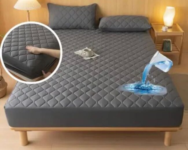 GRAY WATERPROOF MATTRESS PROTECTOR 152cm by 200cm - QUEEN SIZE (4/6 and 5/6) - Image 2