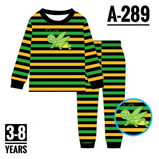 A-289 GREENSTRIPE AGE 5 PYJAMAS