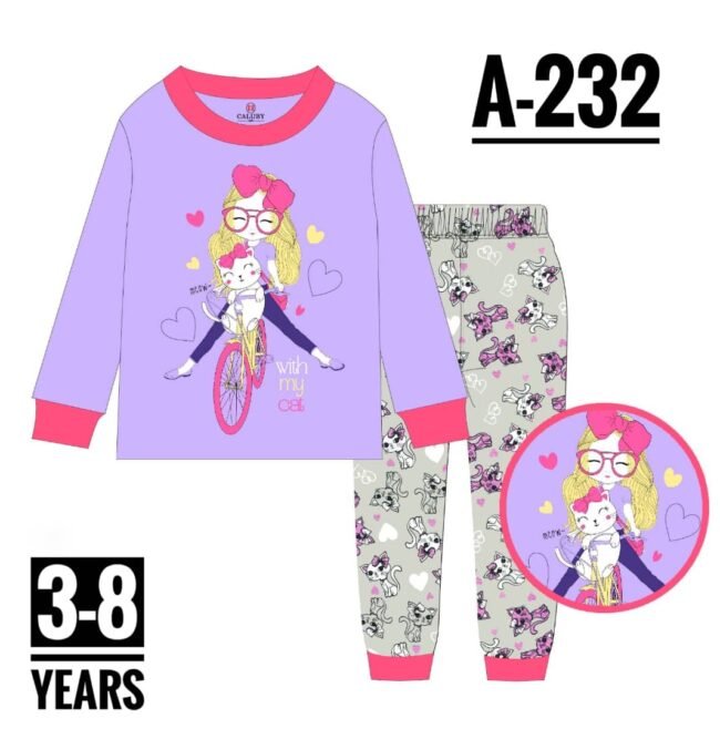 A-232 BICYCLE GIRL AGE 5 PYJAMAS