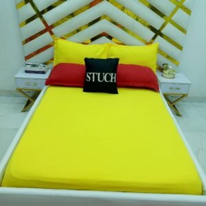 COMBINED PLAIN RED AND YELLOW 7/7 BEDSHEET