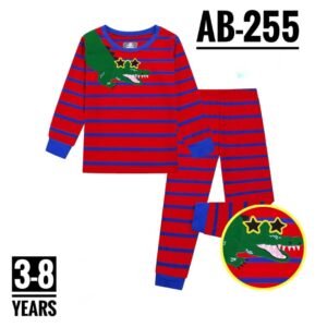 AB-255 RED AND BLUE STRIPPED AGE 7 PYJAMAS