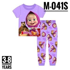 M-041S PURPLE MASHA AND THE BEAR AGE 4 PYJAMAS