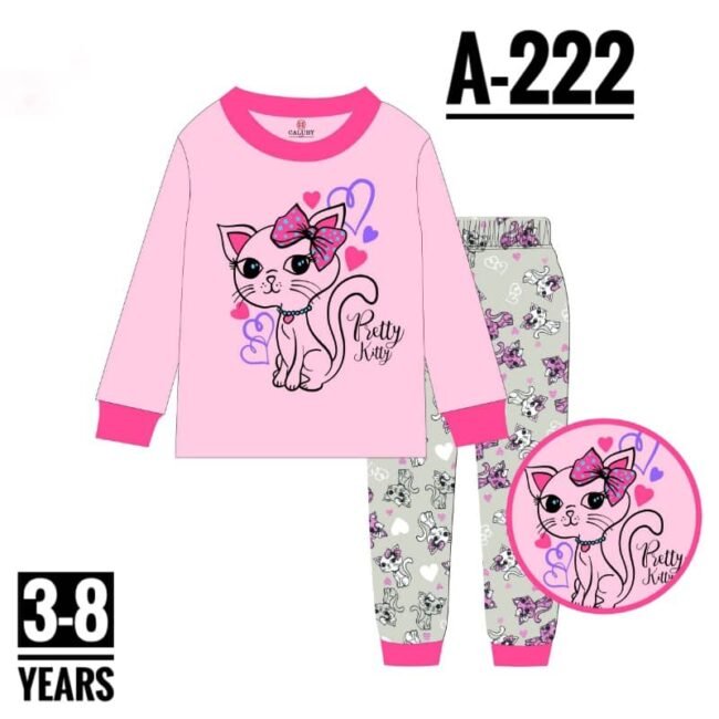 A-222 PRETTY KITTY AGE 6 PYJAMAS