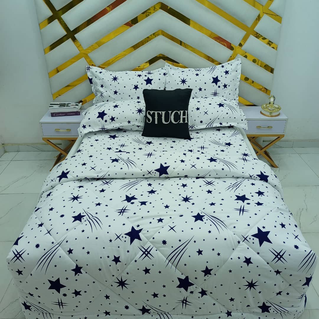 WHITE LITTLE STARS EXTRALARGE BEDSHEET