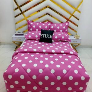 FUSIA PINK POLKA 7/7 DUVET SET