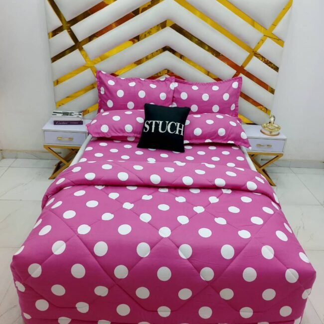 FUSIA PINK POLKA 7/7 DUVET SET