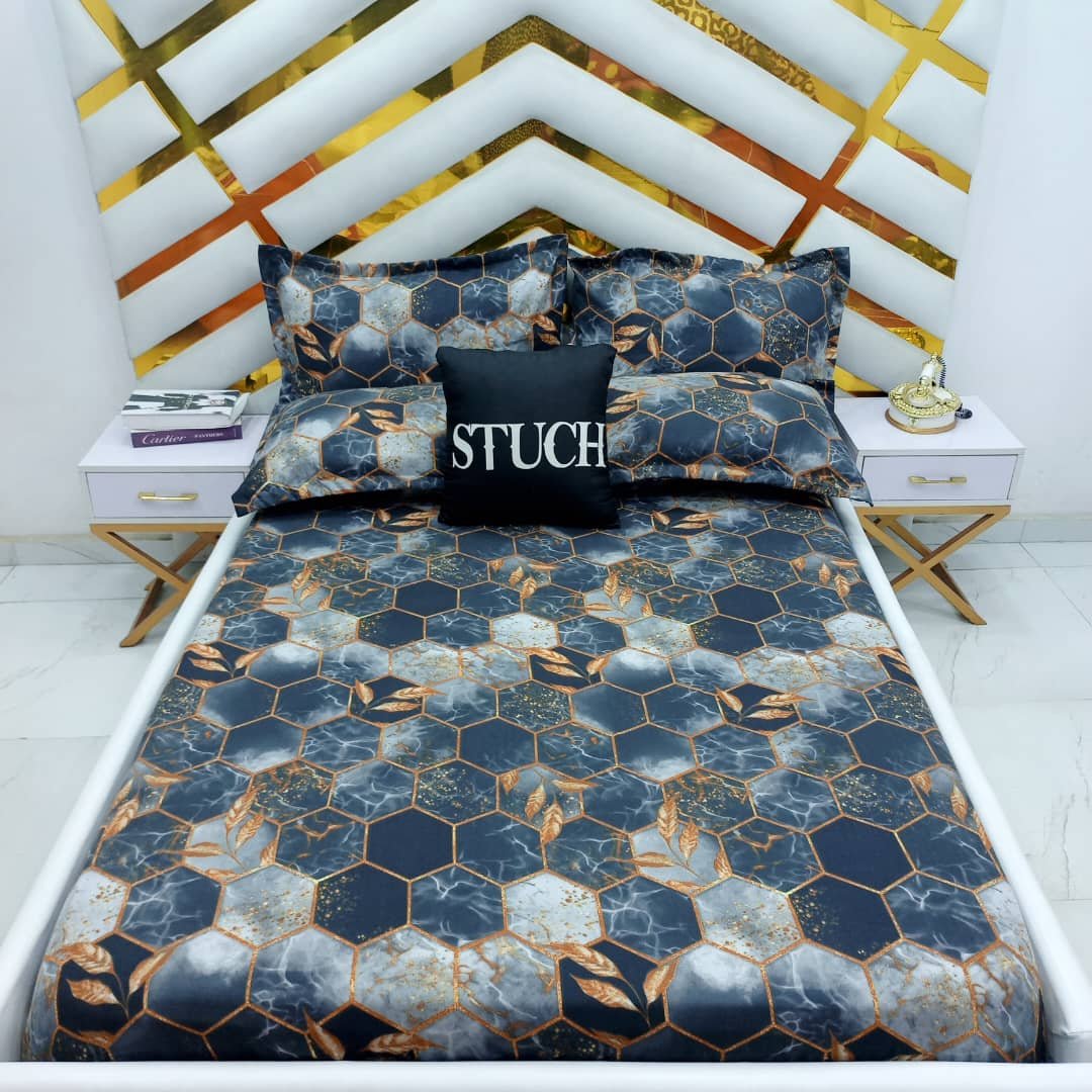 BLACK ANGEL  4/6 BEDSHEET WITH TWO PILLOWCASES