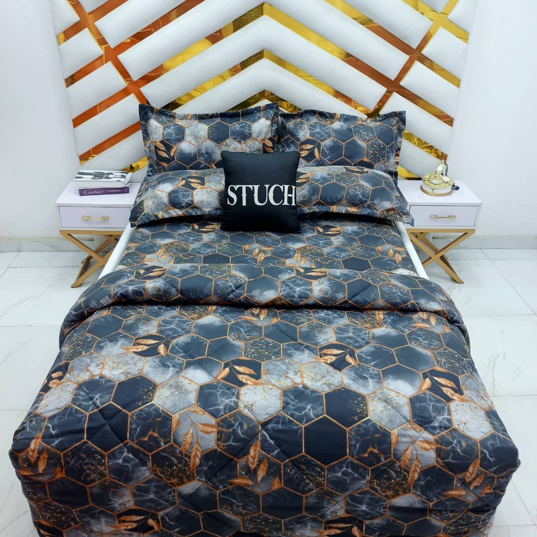 BLACK  ANGEL 4/6 DUVET SET(WITH TWO PILLOWCASE)