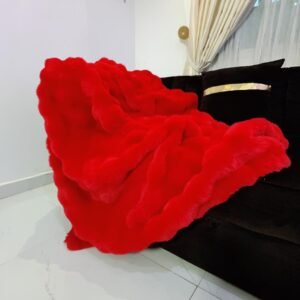 LUXURY RED BUBBLE FUR PILLOWCASE ONLY (19/29 INCHES)
