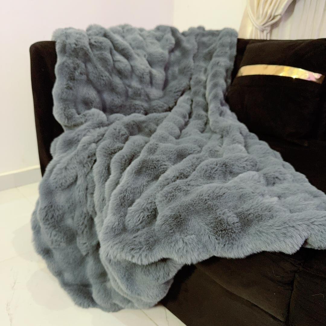 LUXURY GRAY SOFA THROW BLANKET FOR COUCH (45/72 INCHES)