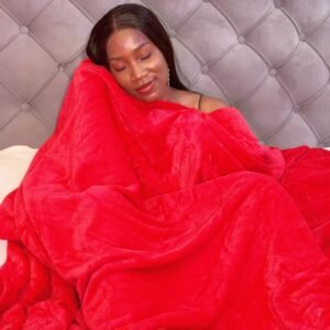 LUXURY RED FAUX FUR PILLOWCASE ONLY (19/29 INCHES)