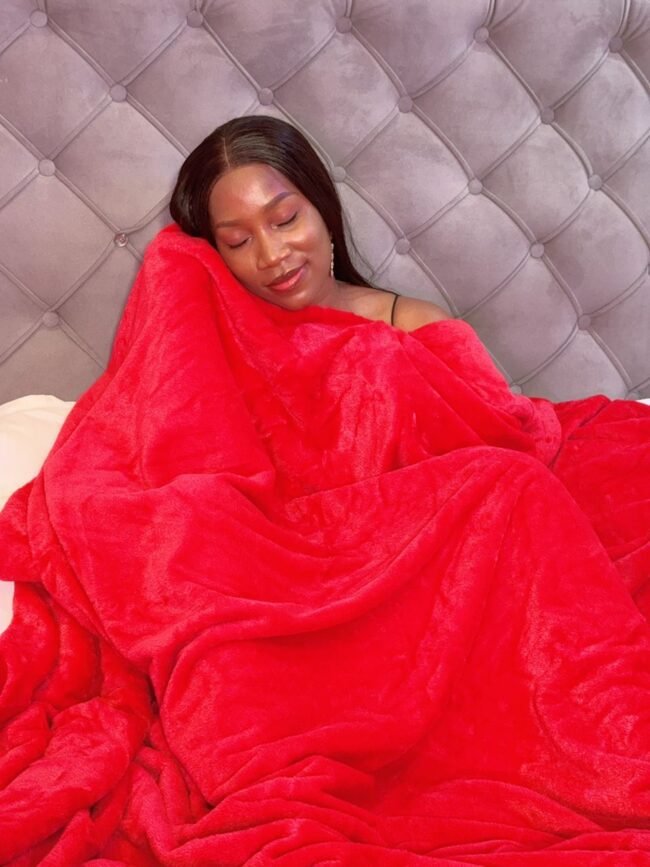 LUXURY RED FAUX FUR PILLOWCASE ONLY (19/29 INCHES)