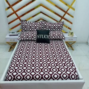 WINE DIAMOND 4/6 BEDSHEET WITH TWO PILLOWCASES