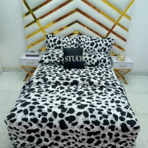 100% EGYPTIAN COTTON WHITE SPLASH 7/7 DUVET SET