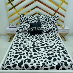 100% EGYPTIAN COTTON WHITE SPLASH 7/7 BEDSHEET