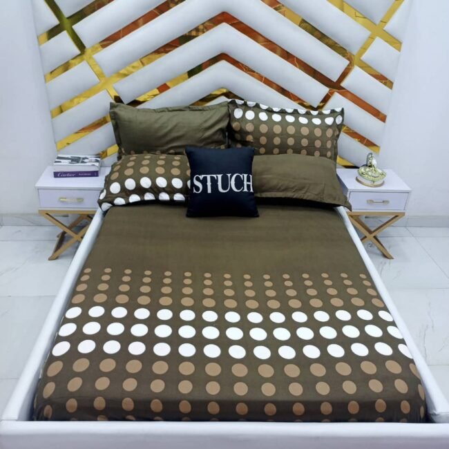 SCL3 BROWN POLKA DOTS  7/7 BEDSHEET