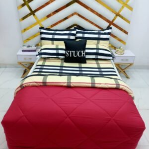 COMBINED RED WITH NEW BURBERRY 7/7 DUVET SET