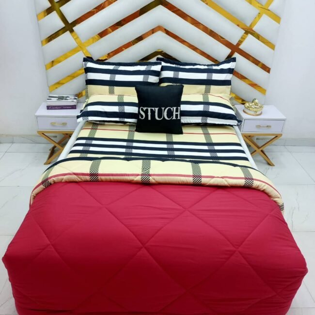 COMBINED RED WITH NEW BURBERRY 7/7 DUVET SET