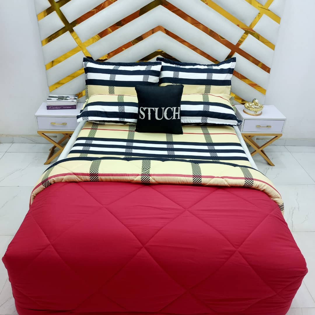 COMBINED RED WITH NEW BURBERRY 7/7 DUVET SET
