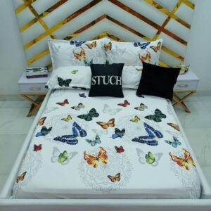 100% EGYPTIAN COTTON COLORS BUTTERFLY 7/7 BEDSHEET