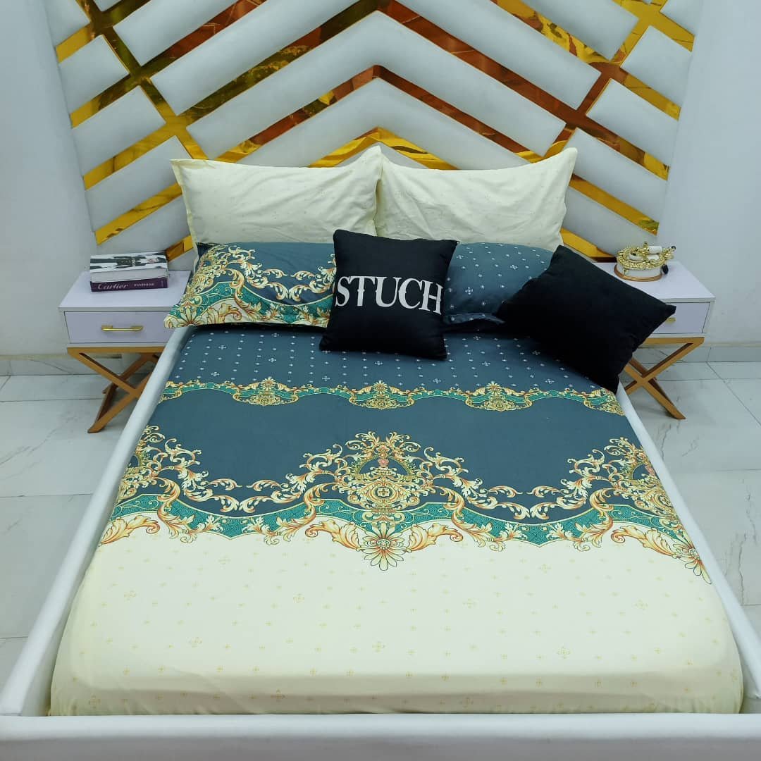 100% EGYPTIAN COTTON GREEN COUTURE 7/7 BEDSHEET