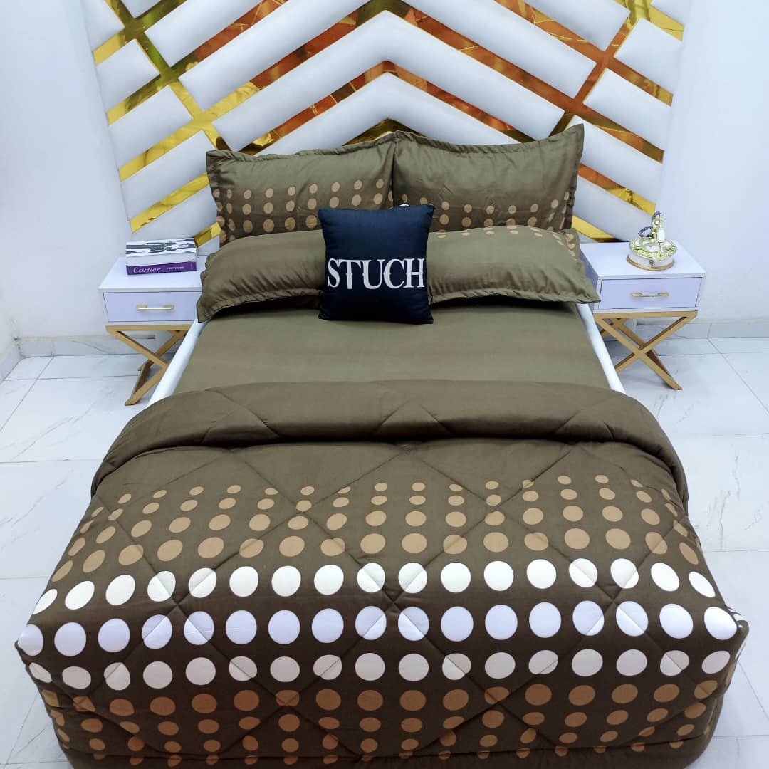 BROWN POLKA DOTS 4/6 DUVET SET