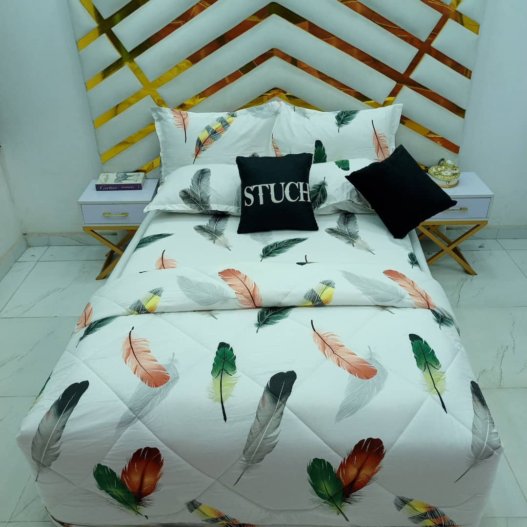 100% EGYPTIAN COTTON COLORED FEATHER 7/7 DUVET SET
