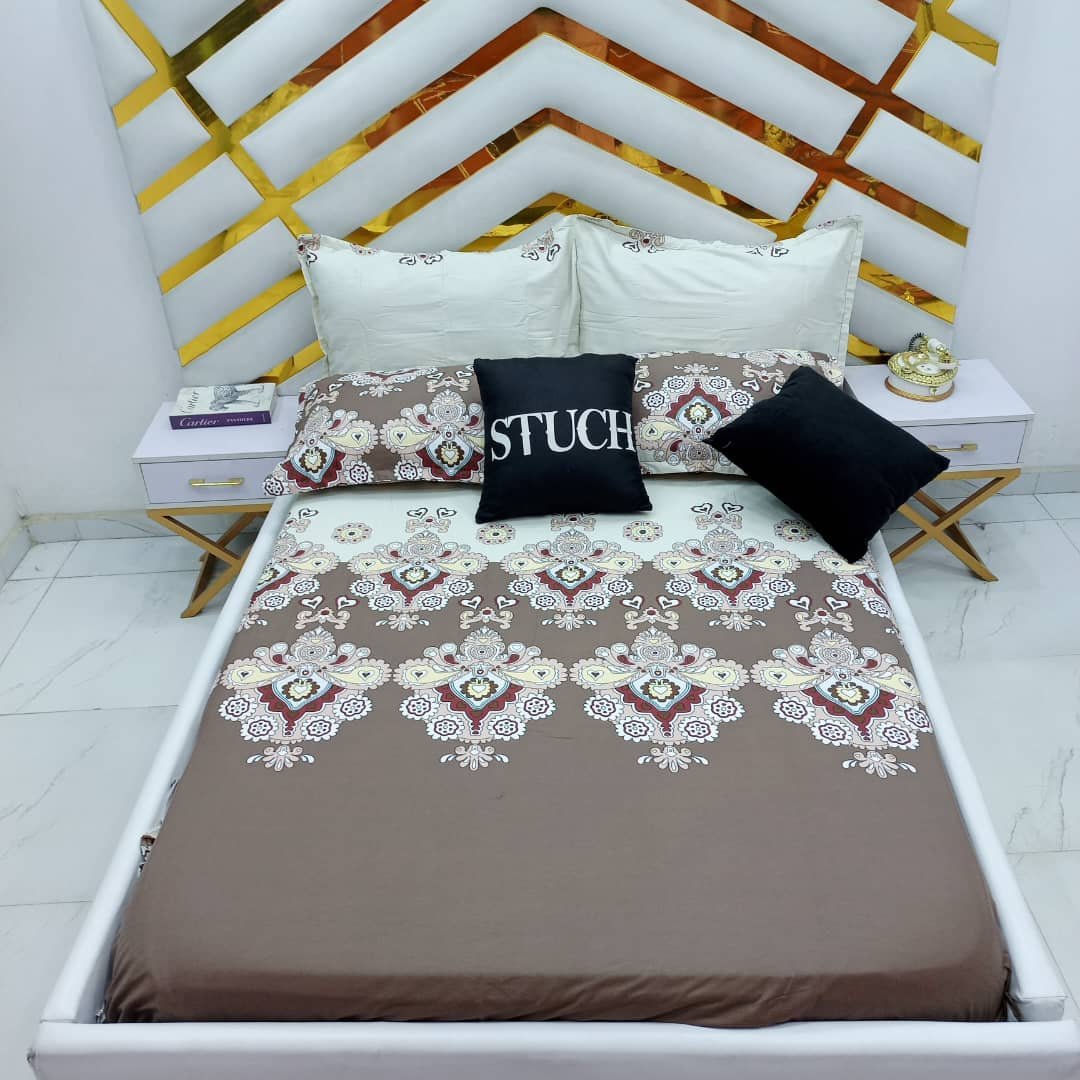 100% EGYPTIAN COTTON WINE BROWN PAISLEY 7/7 BEDSHEET