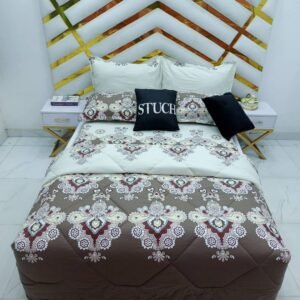 100% EGYPTIAN COTTON WINE BROWN PAISLEY 7/7 DUVET SET